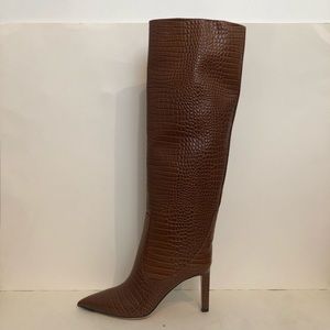 Jimmy Choo Mavis Croc Effect Leather Knee Boots